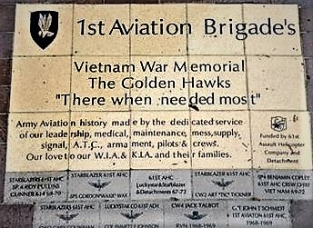 1st Aviation Brigade Vietnam War Memorial brick array